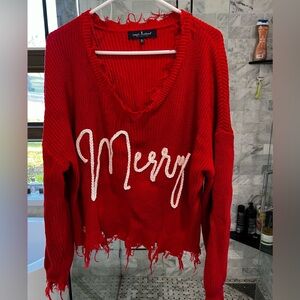 Simply Southern Red V-Neck Sweater